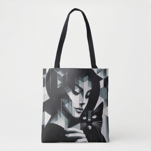 Graffiti Cat Lady Tote Bag (Voorkant)