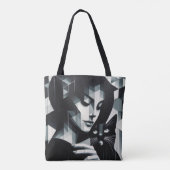 Graffiti Cat Lady Tote Bag (Achterkant)