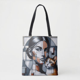 Graffiti Cat Lady Tote Bag