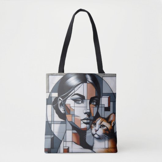Graffiti Cat Lady Tote Bag (Voorkant)