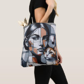 Graffiti Cat Lady Tote Bag (Dichtbij)