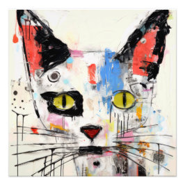 Graffiti Cat Urban Cool Feline Foto Afdruk