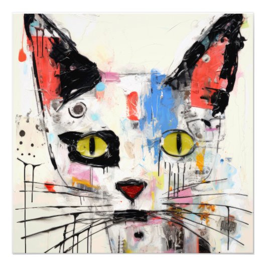 Graffiti Cat Urban Cool Feline Foto Afdruk