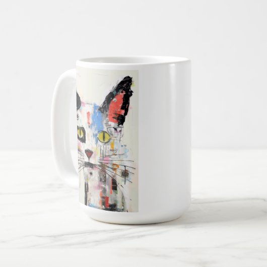 Graffiti Cat Urban Cool Feline Koffiemok (Voorkant links)