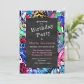 Graffiti chalkboard prinses kaart (Staand voorkant)