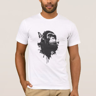 Graffiti Chimpansee Straatkunst Dierenportret Stad T-shirt