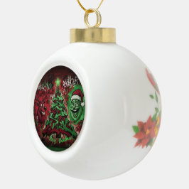 Graffiti Christmas Ceramic Ball Ornament
