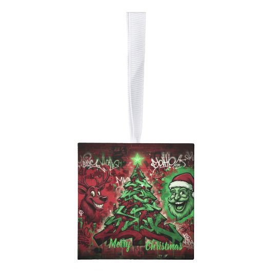 Graffiti Christmas Cube Ornament (Rechts)