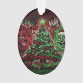 Graffiti Christmas Oval Acrylic Ornament (voorkant)