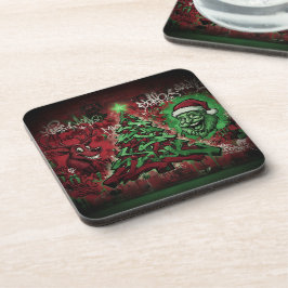 Graffiti Christmas Plastic Coasters Set 6 Bier Onderzetter