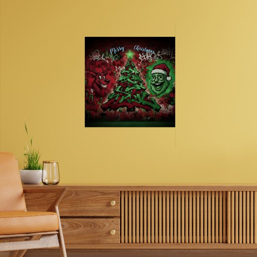 Graffiti Christmas Poster Semi-Gloss (Woonkamer 2)