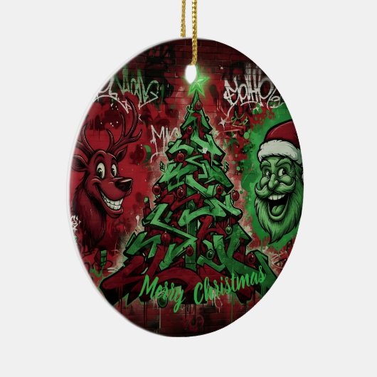 Graffiti Christmas Round Ornament (Rechts)