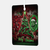 Graffiti Christmas Square Metal Ornament (Voorkant links)
