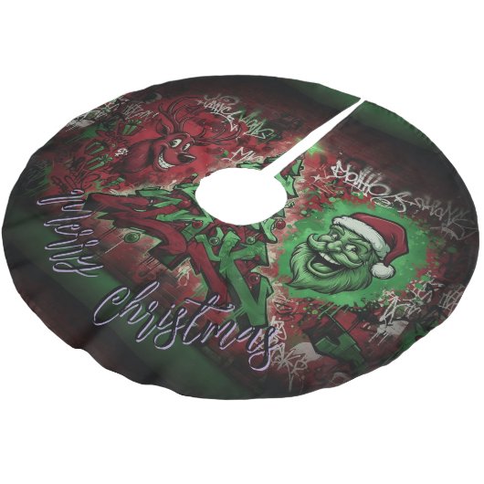 Graffiti Christmas Tree Skirt 44" Kerstboom Rok (Gekanteld)