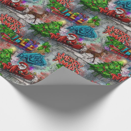 Graffiti Christmas Wrapping Paper Cadeaupapier (Hoek)
