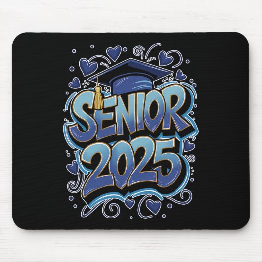 Graffiti CL van 2025 Senior 2025 Afstuderen Terug Muismat (Voorkant)