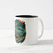Graffiti Classic Car Mug Tweekleurige Koffiemok (Voorkant rechts)