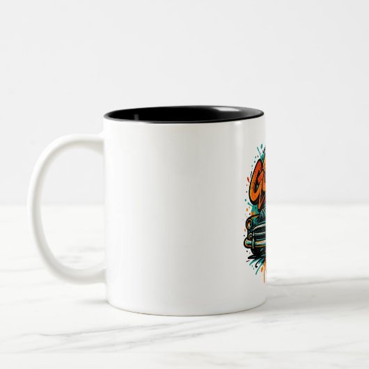 Graffiti Classic Car Mug Tweekleurige Koffiemok (Links)