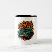Graffiti Classic Car Mug Tweekleurige Koffiemok (Center)