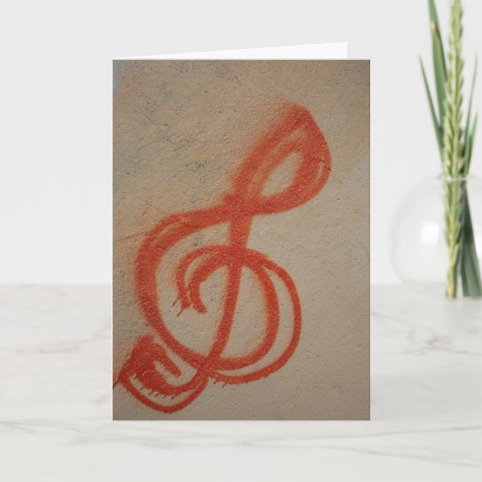 "Graffiti Clef Noot" Verjaardagskaart Kaart (Voorkant)