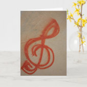 "Graffiti Clef Noot" Verjaardagskaart Kaart (Gele Bloem)
