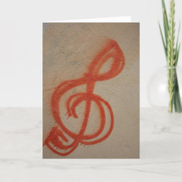 "Graffiti Clef Noot" Verjaardagskaart Kaart
