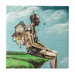 Graffiti cliff edge tegeltje