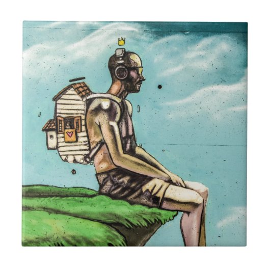 Graffiti cliff edge tegeltje (Voorkant)