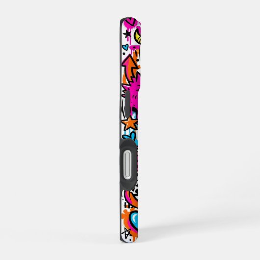 Graffiti Collage Pattern Phone Case iPhone 16 Hoesje (Rechterkant)