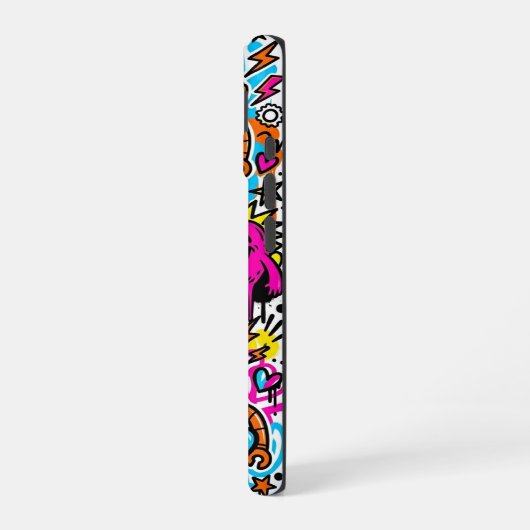 Graffiti Collage Pattern Phone Case iPhone 16 Hoesje (Linkerkant)