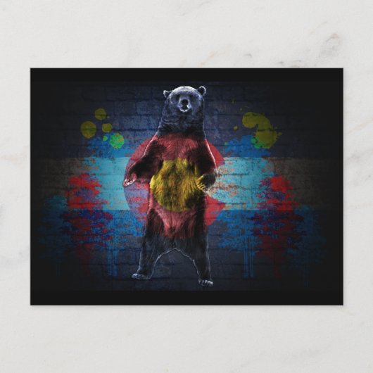 Graffiti Colorado vlag grunge beer briefkaart (Voorkant)