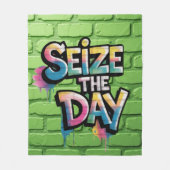 Graffiti Colorful Text Saying Seize The Day Fleece Deken (Voorkant)