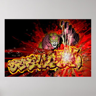Graffiti, Comic, superheld Poster
