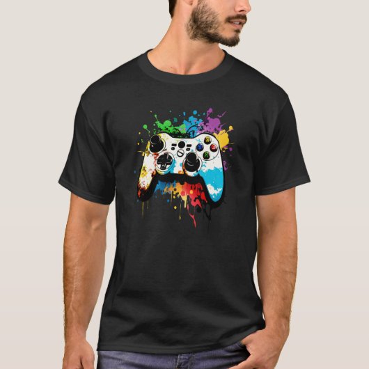 Graffiti computerconsole voor gamingcontroller t-shirt (Voorkant)