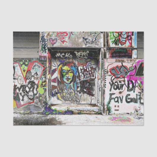 Graffiti Cool Decorative Urbane Straatgekte Kunst Tissuepapier (Voorkant)