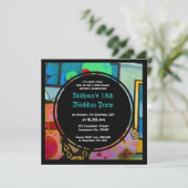 Graffiti Cool Face Birthday Invitation Kaart (Staand voorkant)