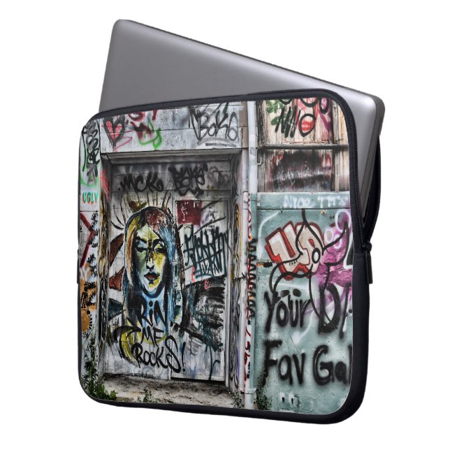 Graffiti Cool Modern Urban Street Art Laptop Sleeve (Voorkant Links)