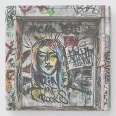 Graffiti Cool Modern Urban Street Art Stenen Onderzetter (Voorkant)
