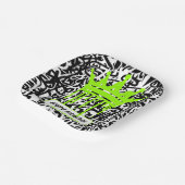 Graffiti Crown Black Green Happy Birthday Papieren Bordje (Gebogen)