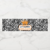 Graffiti Crown Sinaasappel Let's Celebrate Birthda Waterfles Etiket (Enkel label)