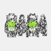 Graffiti Crown Zwart Groen Bedankt Verjaardag Bedankdoosjes (Uitgevouwen)