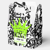 Graffiti Crown Zwart Groen Bedankt Verjaardag Bedankdoosjes (Geopend)