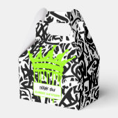 Graffiti Crown Zwart Groen Bedankt Verjaardag Bedankdoosjes (Voorkant Zijde)