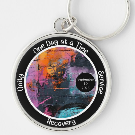 Graffiti Custom Recovery Milestone Gift Sleutelhanger (Voorkant)