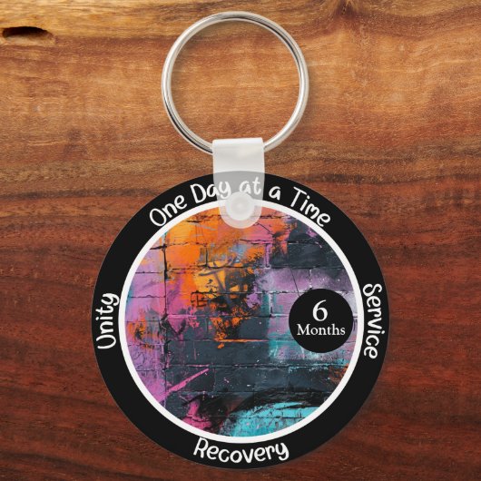 Graffiti Custom Recovery Milestone Gift Sleutelhanger (Voorkant)