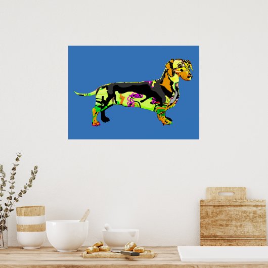 Graffiti Dachshund Poster (Keuken)