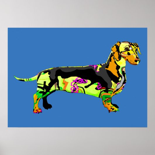 Graffiti Dachshund Poster (Voorkant)