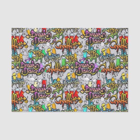 Graffiti Dance Hip Hop Pattern Urban Tissuepapier (Voorkant)