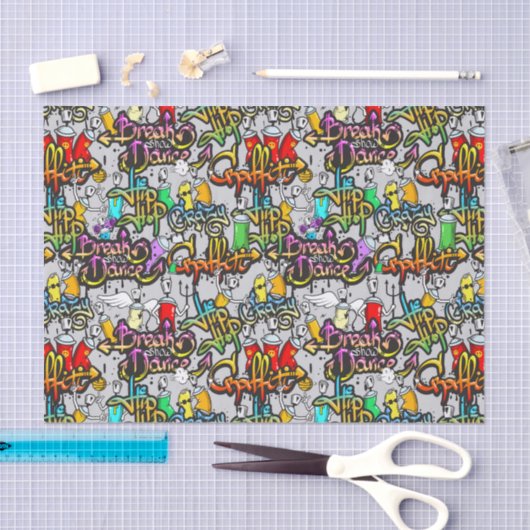 Graffiti Dance Hip Hop Pattern Urban Tissuepapier (Craft)