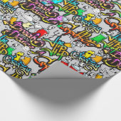 Graffiti Dans Hip Hop Patroon  Cadeaupapier (Hoek)